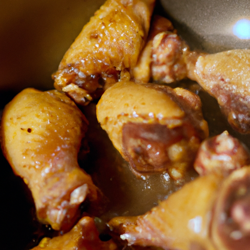 The process of slow cooking Dutch oven confit wings to perfection.